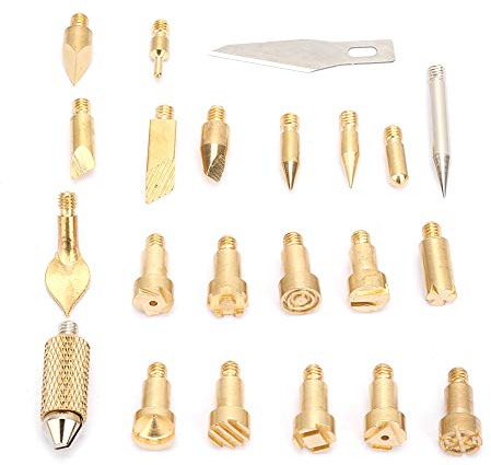 ZUUOZBYY 22 pezzi Punta per penna per pirografia e saldatura elettrica in ottone con saldatore, accessori per saldatura.