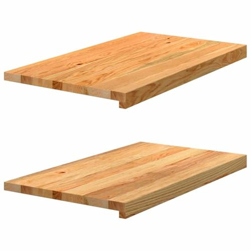 2 davanzali in legno massello di quercia, 70 x 15 x 2 cm, davanzale in rovere non trattato, davanzale naturale in legno massello, 2 pezzi