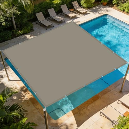 Vela Ombreggiante 140 x 140 cm Protezione in Impermeabile Tenda a Vela Protezione Raggi UV Idrorepellente e Antivento per Esterno Giardino Terrazza Colore, Tortora