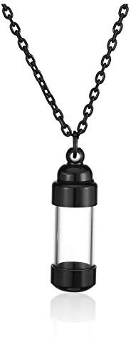 Jovivi Edelstahl Asche Schmuck Memorial Urnen Acryl Flasche Anhänger Öffnen Kette Kapsel Pendant Halskette Gedenk Geschenk