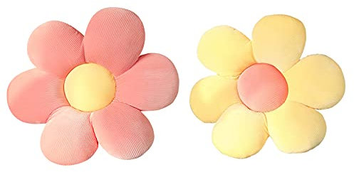 Almabbg Bodenkissen mit Gänseblümchen-Motiv, Sitzkissen, Blumenkissen zum Lesen und Entspannen, bequemes Kissen, dekoratives Sitzkissen, 40 cm, 2 Stück