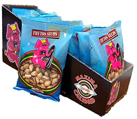 Pistachos tostados con Sal 10 Bolsas Peso Total 1.300 Kg Pistachos El Elefante Rosa - Pistachos con Cáscara Origen España - Pistachos tostados Artesanalmente