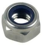 Lennie, Tuerca hexagonal, autobuscador, Ø16, seguridad falsa, forma baja con anillo de nailon (tuerca de freno), clase de resistencia 6.8, en acero, caja de caja, caja de 50