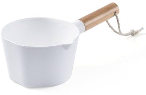 Zghhc Plastic Water Ladle, Bath Ladle Dipper with Wood Handles, Water Scoop Shampoo Ladle Cup Bath Spoon for Kitchen, Bathroom and Garden