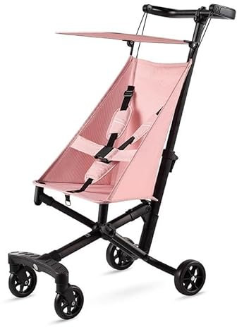 Passeggino leggero e compatto per bambini, passeggino esterno, primo passeggino per bambini, passeggino per bambini da 0 a 6 anni, passeggino leggero ombrello rosa