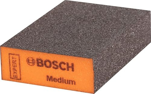 Bosch 1x EXPERT S471 Standard Schleifschwämme (für Farbe auf Holz, Weichholz, Ø 69 x 97 x 26 mm, mittel, Professional Zubehör Handschleifen) (Packung mit 5)