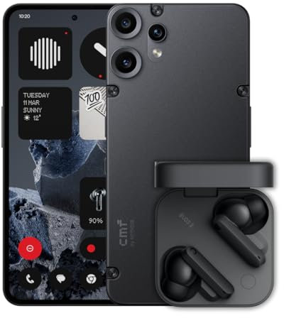 CMF Phone 2 Pro 128GB Schwarz – 5G Smartphone mit 50MP Kamera + CMF Buds 2 Dunkelgrau inklusive