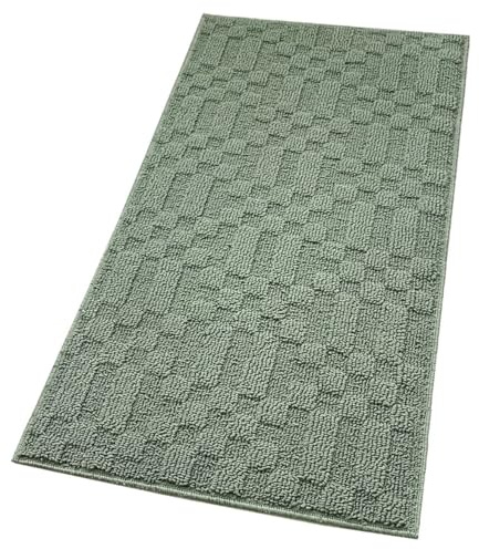 emmevi Tappeto Bagno 3D Morbido Assorbente Antiscivolo Lavabile Scendiletto Camera 45x75 Cm Verde