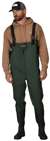 FROGG TOGGS Mens Cascades 2-ply Poly/Rubber Bootfoot Chest Waders, Cleated, 10 US