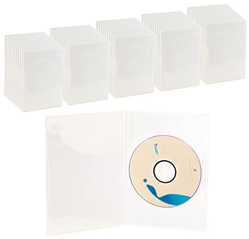 PEARL DVD-Huelle Hochformat: DVD Slim (7mm) Einzel DVD Box 50er-Set transparent (DVD-Schutzhülle, DVD Slim Case)