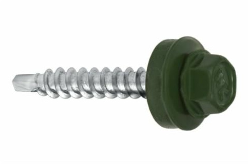 KLIMAS Trapezblech Schrauben Bohrschrauben Dach Fassadenschrauben 4,8x35mm 250 Stück - RAL: 6020 (Grün)