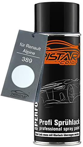 TRISTARcolor Autolack Spraydose für Renault/Alpine 389 Blanc Glacier | Arktis Weiss, Basislack, Sprühdose 400ml