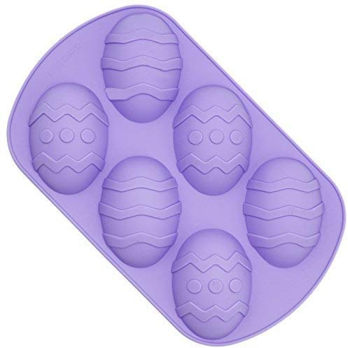 Musykrafties 6-Cavity Patterned Easter Eggs Chocolate Candy Silicone Mould 32x19x3cm Large