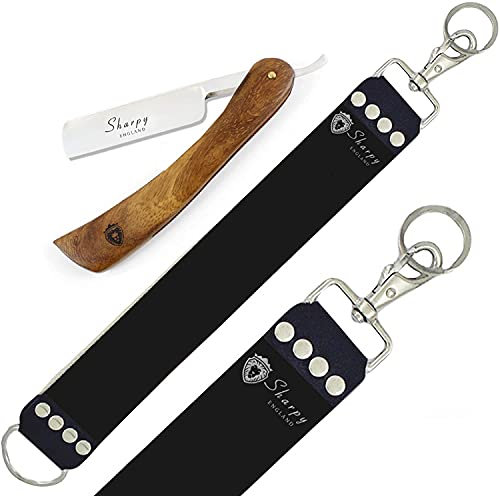 Professional Barber Shaving Set Leather Strop - Straight Cut Razor - Razor Pouch Black