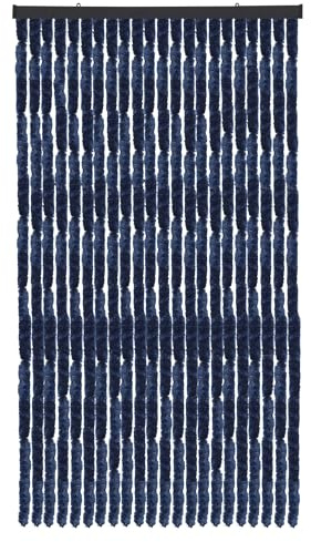 Arsvita Flauschvorhang Türvorhang (90x220 cm) in Blau als Insektenschutz für Balkon, Terrasse oder Wohnmobil, Wohnwagen, Pavillon
