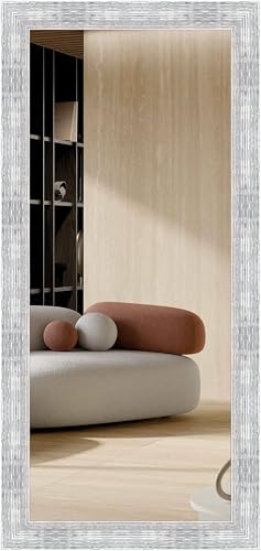 nielsen HOME Wandspiegel, 70 x 170 cm, Kunststoff, Silber Weiß, Ganzkörperspiegel für alle Wohnbereiche, Hoch- & Querformat, anpassbare Aufhänger, Chiara