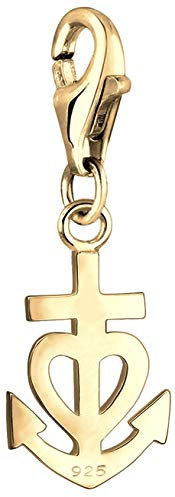 Nenalina goldener Anker Karabiner Charm Anhänger für Bettelarmband aus 925 Sterling Silber 0401312219