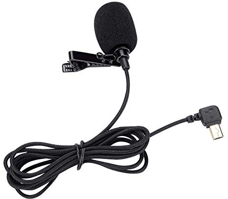 Bewinner Caméra d'action Portable Microphone, Microphone omnidirectionnel 360 ° Micro-Cravate à Pince Lavalier pour SJ6 SJ7 SJ360 - Plug-and-Play, Noir