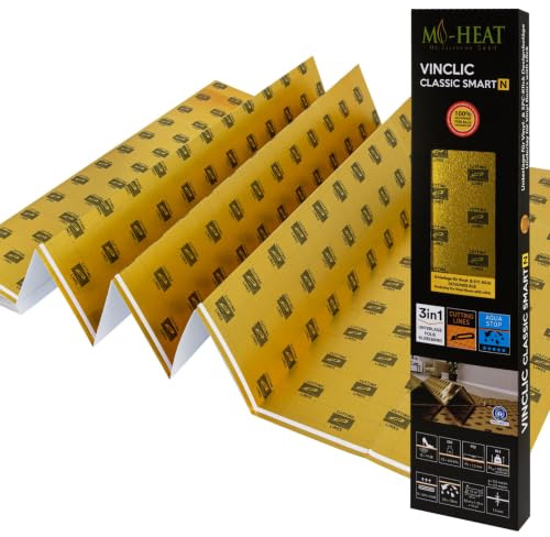 31,25m² Heizfilm-Unterlage 1,5mm XPS Trittschalldämmung mit AquaStop für Vinyl Parkett Laminat und Designbeläge 400kPa Druckfestigkeit