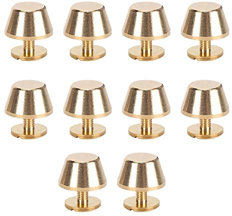 10pcs piedi della borsa nailhead metallo tappo a vite rivetti borsa perno perno fibbie bagaglio in ottone massiccio cono piatto fai da te in pelle artigianato