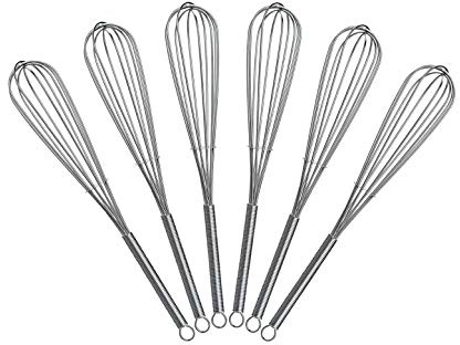 8 inch Mini Wire Whisk 6 Pack - Stainless Steel