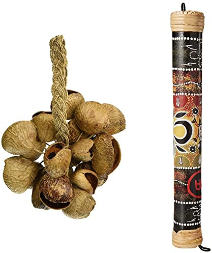 Toca To804444 T-Ss Seed Shell Shaker Con Manico & Meinl Percussion Rainstick RS1BK-S, Nero, Bastone della pioggia