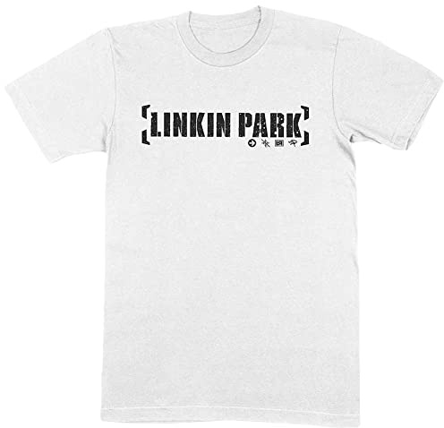 Linkin Park Unisex vit bomull logotyp t-shirt för vuxna, S