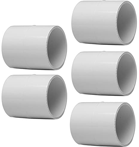 Fitvell 5PCS 2 PVC Pipe Fitting Coupling Connector Adapter Pipe Fitting Slip (Socket x Socket) Schedule 40 White Color