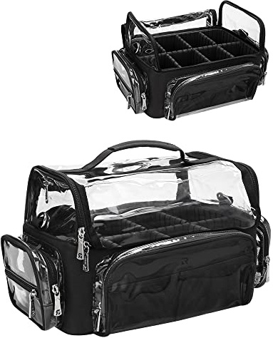 Relavel Makeup Pinseltasche – Professioneller, Extra Großer Pinselhalter für Makeup-Künstler, Reisekoffer mit Verstellbarem Riemen und Trennwänden