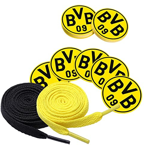 King of Trade BVB 50 Bierdeckel Untersetzer + 2 Paar Fan-Schnürsenkel
