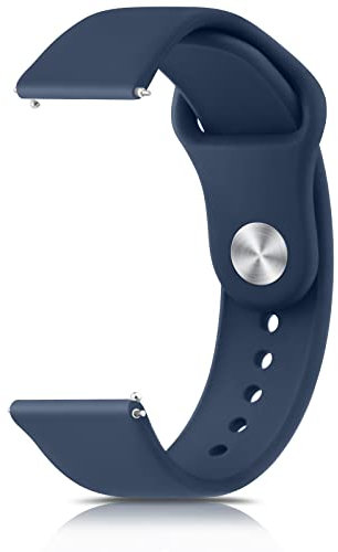 Amzpas 20mm 22mm Armband, Silikonarmband, Schnellverschluss Uhrenarmband, Weiches Silikon Sport Ersatzarmband für Damen Herren, Marineblau 22mm