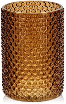 Hollyone 14cm Brown Glass Vase for Flowers, Modern Glass Vase for Home Decor Decorative Flower Vase for Wedding, Mantel, Party, Table, Centerpiece, Shelf, Living Room, Bedroom, Kitchen Decorations