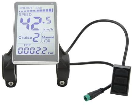 Yosoo Health Gear Speedometer, Electric Bicycle Meter, Screen Data Display Meter with 5 Pin Connector, 24V 36V 48V 60V Universal Waterproof Electric Bike LCD Display Screen