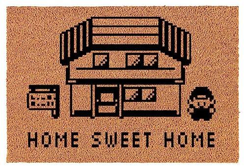 Welcome Doormat Coco Coir Door Mat Gift Home Sweet Home Video Game (24 x 16)