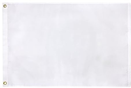 TOPFLAGS Solide weiße Flagge, blanko, 60 x 90 cm, erstellen Sie Ihre eigene solide weiße Flagge, DIY-Flagge, blanko, Leinwand-Banner zum Dekorieren mit Messingösen