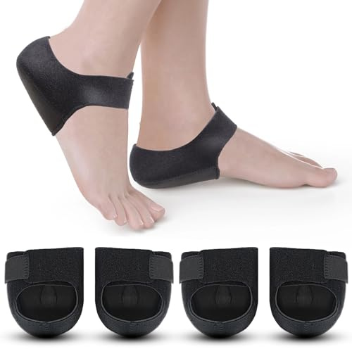SPOKKI 4Pcs Protège Talon pour Tendinite Tendon Achille et Aponévrosite Plantaire, Protege Talon Silicone, Soulager Douleur Talonnette Epine Calcaneenne, Prévenir Crevasse Talon (L 40-45)