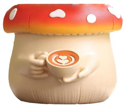 mawma Pilz Übertopf | Pilzförmiger Blumentopf | Einzigartige süße Bauchpflanzentöpfe | Kaffee-Bonsai-Pflanzenhalter mit Drainage für Innen- und Außenpflanzen, SQ278095QDJVD5N47