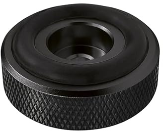 Dynavox Gerätefüsse mit Rändelung midi aus Aluminium. Für HiFi Geräte wie Lautsprecher, Verstärker und Plattenspieler, schwarz eloxiert, 4er-Set