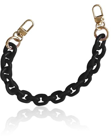 DAZZLUXE 1 cadena universal para teléfono móvil, cadena de resina, correa de muñeca, accesorios de decoración, gadgets para fundas de teléfono (negro), Metal