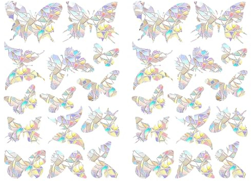 Suncatcher, 28 adesivi per finestre, protezione uccelli, farfalle, adesivi per finestre, adesivi prisma, adesivi per finestre