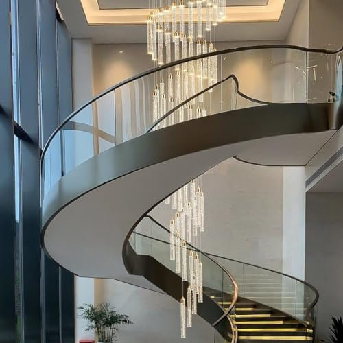 YZSJ Moderne LED-Kristall-Kronleuchter Spiral-Kronleuchter Dimmbar Led Kronleuchter Höhenverstellbar Für Villa Decke Foyer Treppenhaus Wohnzimmer Dachboden(Größe:40heads)