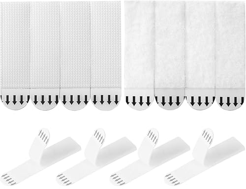 Small Picture Hanging Strip Heavy Duty, Double-Sided Velcro Tape, Wall Photo Frame Sticker, Non-Damage Self-Adhesive Mounting Strip for Home, Office and Garage (16mm×46mm)