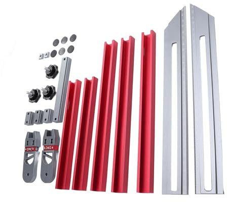 Stair Tread Gauge Aluminum Alloy 17.9 to 58.9in Multifunctional Stair Tread Measuring Tool Jig, Quick Template Creation, Machine Screws for Track Components