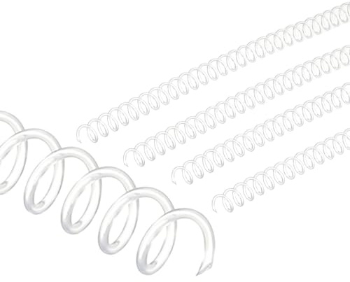 PATIKIL 11mm Bobines de reliure spirale plastique 50pcs Transparent