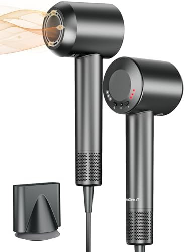 TRANXPHIT Ionen Haartrockner, 500 Millionen Negativionen Hohe Geschwindigkeit Föhn, 160.000 U/min Schnelltrocknend Fön Mit 4 Temperaturstufen, 3 Windstärken, 58 dB Hair Dryer Für Zuhause, Reisen