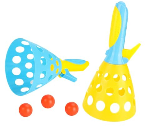 FUNNETOYU Click N Catch Balls Spielzeug Für Draußen Wurfspiel Für Kinder Und Familie 2 Launcher Körbe Und 3 Bälle Für Garten Park Strand Oder Pool Fördert Hand-Auge-Koordination