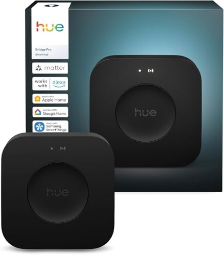 Philips Hue Bridge Pro, Smart Home Hub für Beleuchtung, Kabellos, 150+ Lampen, 50+ Zubehörteile