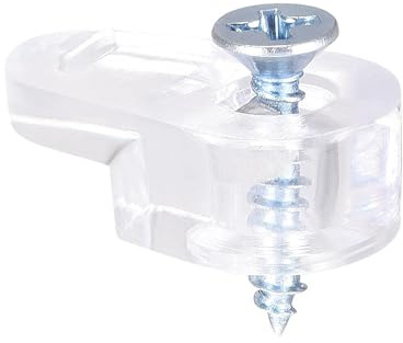 TA-VIGOR 50 set glashållarklämmor kit 20 mm x 11 mm, genomskinliga plastspegelhållare klämmor med skruvar, dörrskåp glasfästklämmor för 3-4 mm paneler, fästklämset för fönster, hyllor