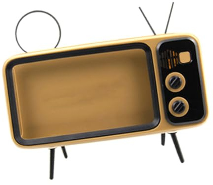 PartyKindom Creative Retro Tv Style Cell Phone Stand Holder Multifunctional Phone Bracket with Vintage Design Craftsmanship Support for Videos and Gaming Idea