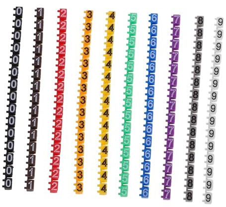 Toddmomy 150 piezas Tubos Identificadores para Cables con Números Marcador Reutilizable para Cables Eléctricos de Etiquetas Plásticas para Organización y Señalización